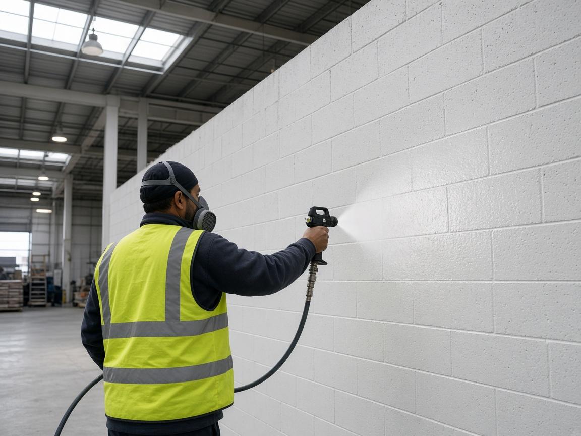 Airless spray commercial interior painting Burnaby BC